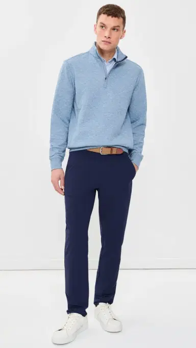 RLX Ralph Lauren Quilted Double Knit Quarter Zip Ocean Heather S | Thumbnail 5