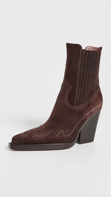 Paris Texas Dallas Embroidered Ankle Boots 100mm Cioccolato | Thumbnail 2