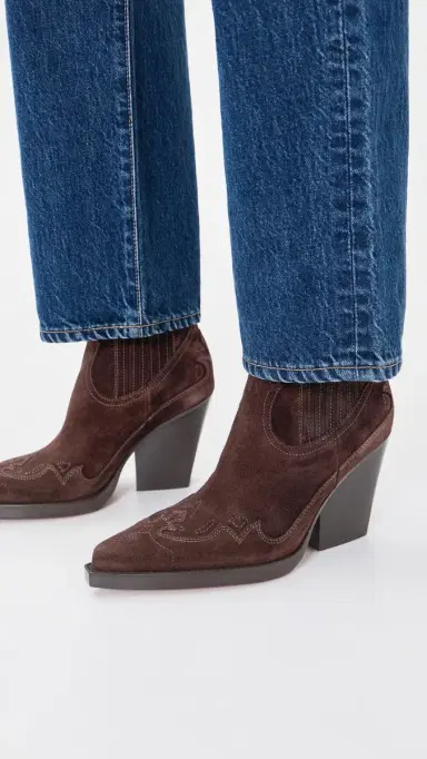 Paris Texas Dallas Embroidered Ankle Boots 100mm Cioccolato | Thumbnail 3