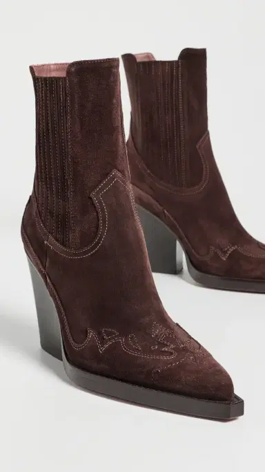 Paris Texas Dallas Embroidered Ankle Boots 100mm Cioccolato | Thumbnail 5