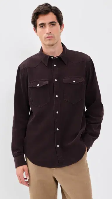 Isabel Marant Vasco Button Down Shirt Coffee M | Thumbnail 2 Isabel Marant Vasco Button Down Shirt Coffee M | Thumbnail 2