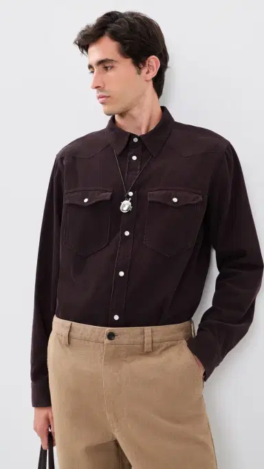 Isabel Marant Vasco Button Down Shirt Coffee M | Thumbnail 6 Isabel Marant Vasco Button Down Shirt Coffee M | Thumbnail 6