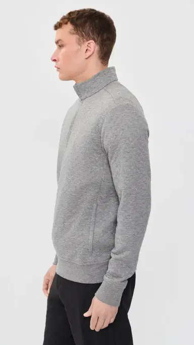 RLX Ralph Lauren Quilted Double Knit Quarter Zip Pullover etalic Grey Heather | Thumbnail 4 RLX Ralph Lauren Quilted Double Knit Quarter Zip Pullover etalic Grey Heather | Thumbnail 4