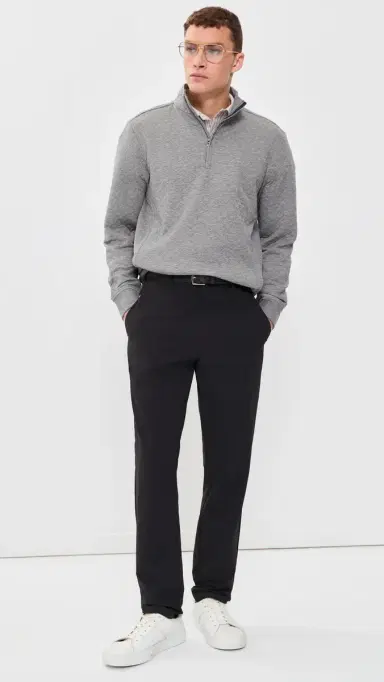 RLX Ralph Lauren Quilted Double Knit Quarter Zip Pullover etalic Grey Heather | Thumbnail 5 RLX Ralph Lauren Quilted Double Knit Quarter Zip Pullover etalic Grey Heather | Thumbnail 5