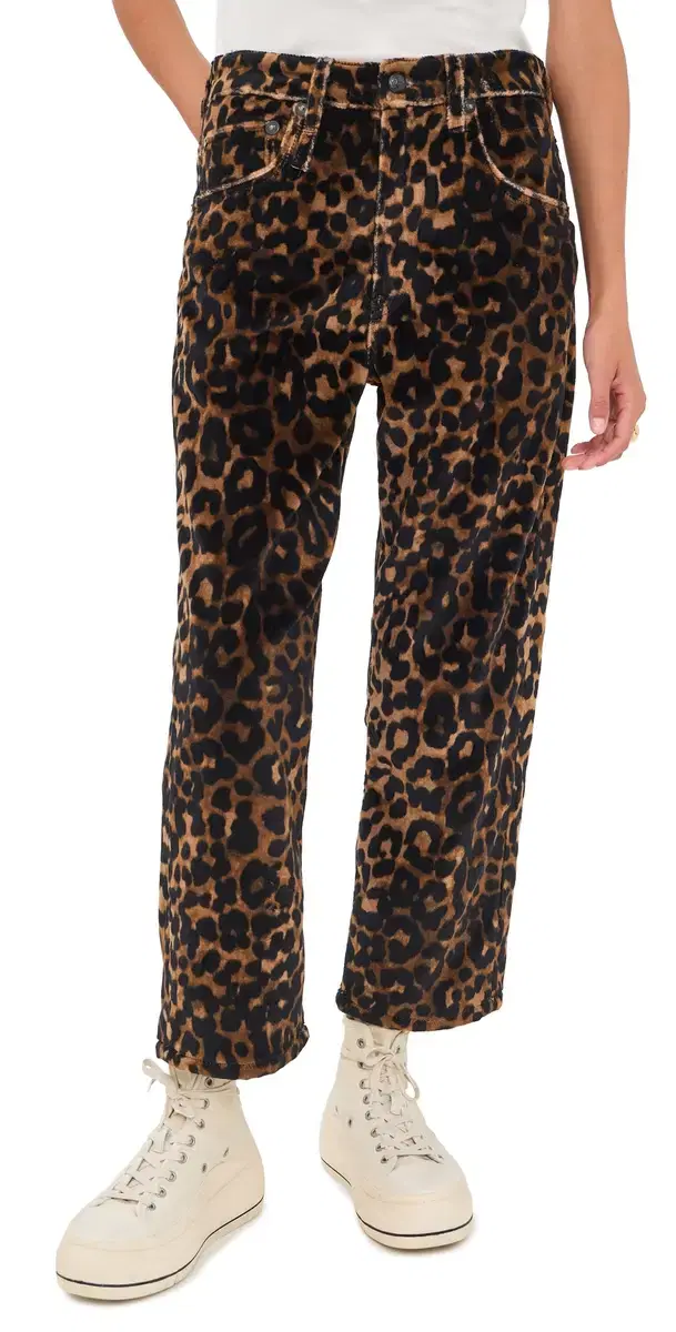 R13 X Boyfriend Jeans Brown Leopard