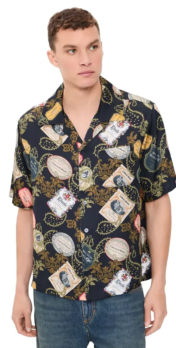Rhude Vin Bandana Button-Up Shirt Black/ulti