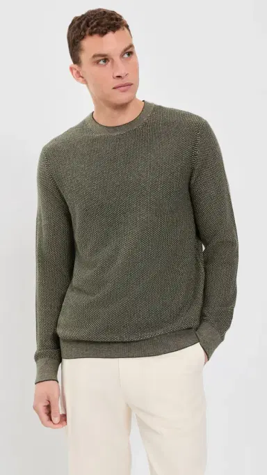 Vince Geo Jacquard Crew Neck Sweater Midnight Garden/River and | Thumbnail 2 Vince Geo Jacquard Crew Neck Sweater Midnight Garden/River and | Thumbnail 2