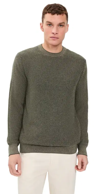 Vince Geo Jacquard Crew Neck Sweater Midnight Garden/River and | Thumbnail 1 Vince Geo Jacquard Crew Neck Sweater Midnight Garden/River and | Thumbnail 1