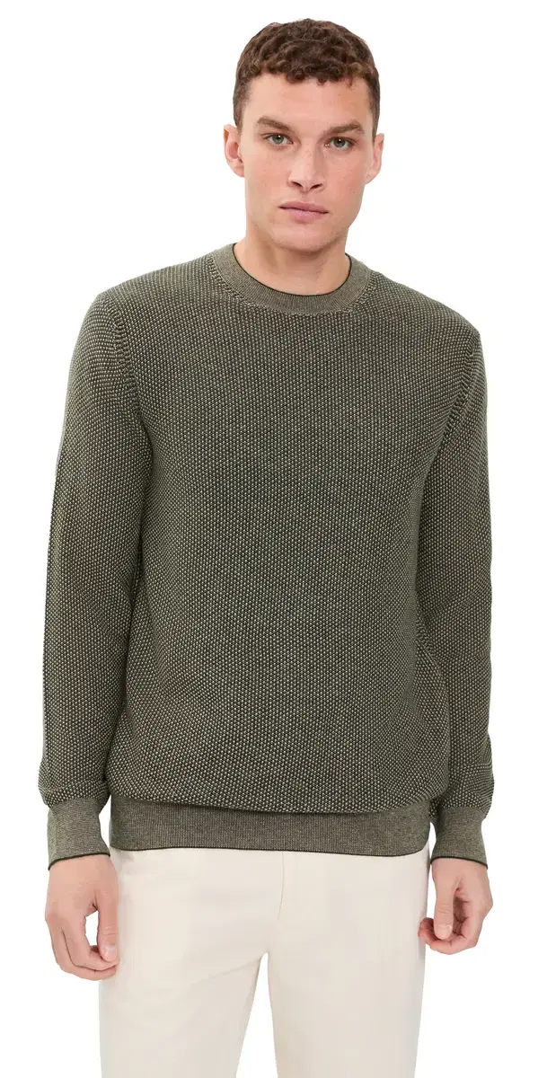 Vince Geo Jacquard Crew Neck Sweater Midnight Garden/River and