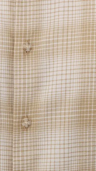 Vince Ballow Plaid Long Sleeve Shirt H Oatmeal Combo | Thumbnail 6 Vince Ballow Plaid Long Sleeve Shirt H Oatmeal Combo | Thumbnail 6