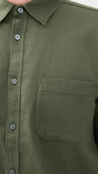 Closed Basic Shirt Dark Olive Green XL | Thumbnail 6