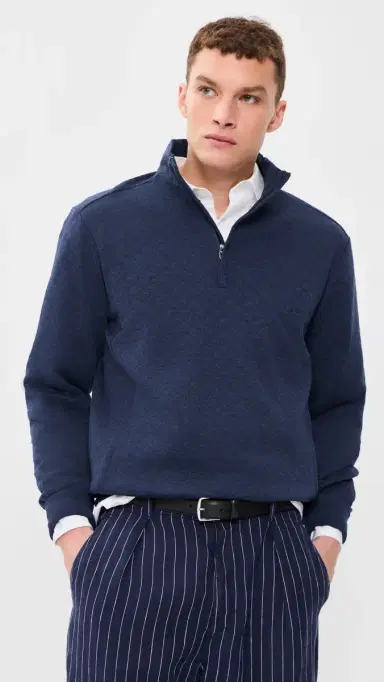 RLX Ralph Lauren Quilted Double Knit Quarter Zip Spring Navy Heather M | Thumbnail 2 RLX Ralph Lauren Quilted Double Knit Quarter Zip Spring Navy Heather M | Thumbnail 2