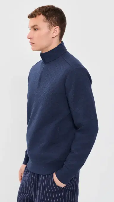 RLX Ralph Lauren Quilted Double Knit Quarter Zip Spring Navy Heather M | Thumbnail 4 RLX Ralph Lauren Quilted Double Knit Quarter Zip Spring Navy Heather M | Thumbnail 4