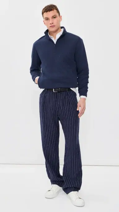 RLX Ralph Lauren Quilted Double Knit Quarter Zip Spring Navy Heather M | Thumbnail 5 RLX Ralph Lauren Quilted Double Knit Quarter Zip Spring Navy Heather M | Thumbnail 5