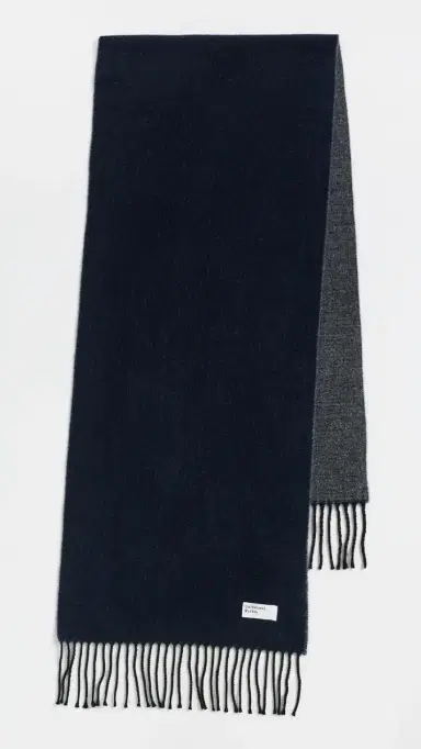 UNIVERSAL WORKS Double Sided Scarf Navy/Mid Grey One Size | Thumbnail 2