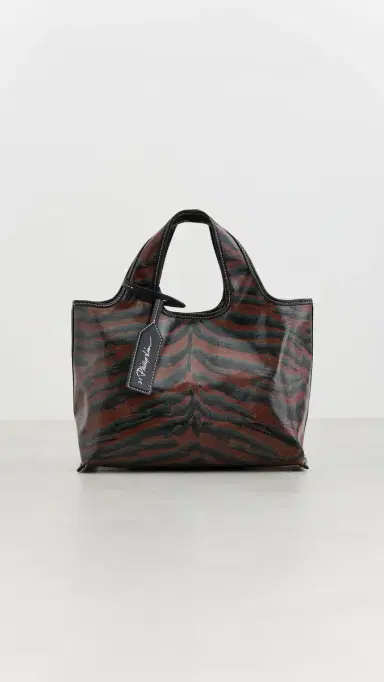3.1 Phillip Lim Tiger Print Canvas Mini Market Tote Sierra Multi One Size | Thumbnail 2