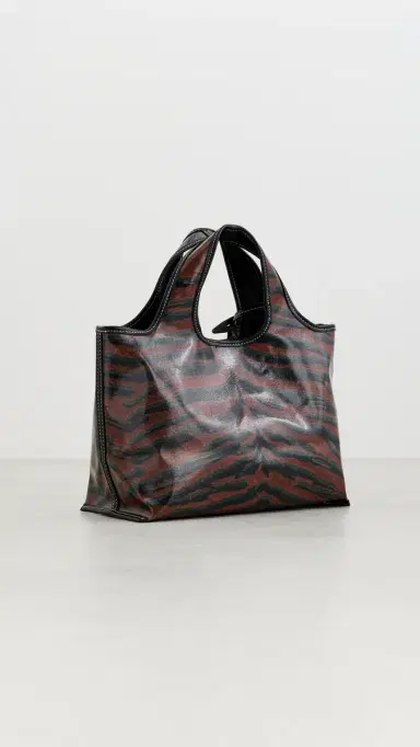 3.1 Phillip Lim Tiger Print Canvas Mini Market Tote Sierra Multi One Size | Thumbnail 4