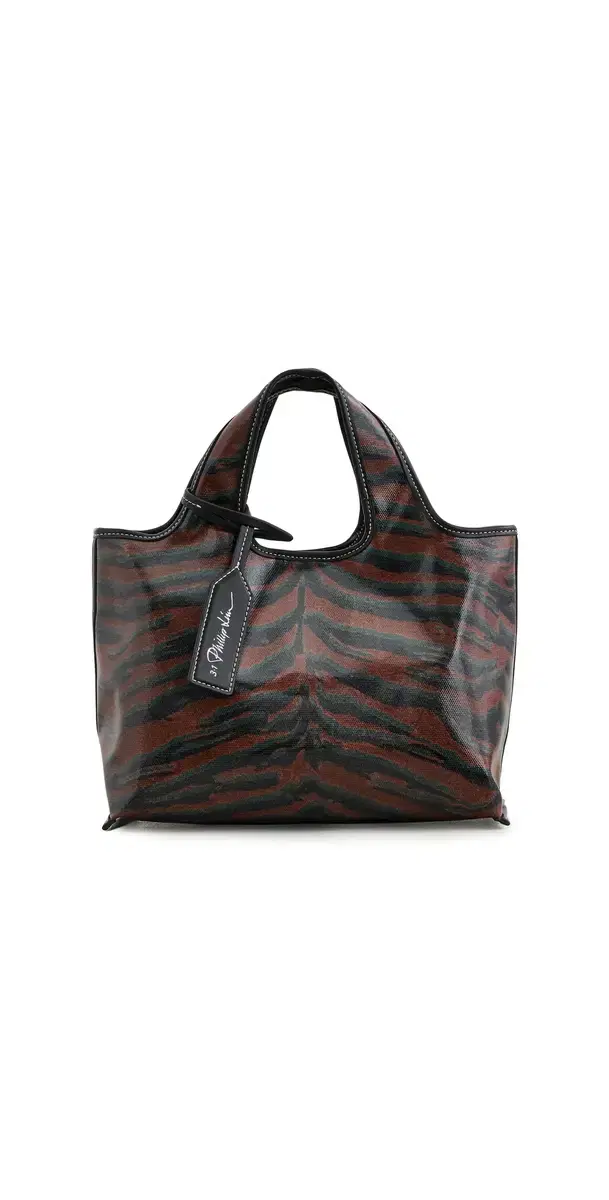 3.1 Phillip Lim Tiger Print Canvas Mini Market Tote Sierra Multi One Size