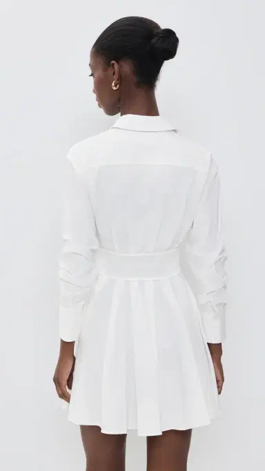 Alice + Olivia Edie Corset Button Down Mini Dress Off White | Thumbnail 3
