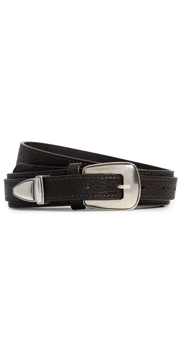 Lemaire Minimal Western Leather Belt Dark Brown