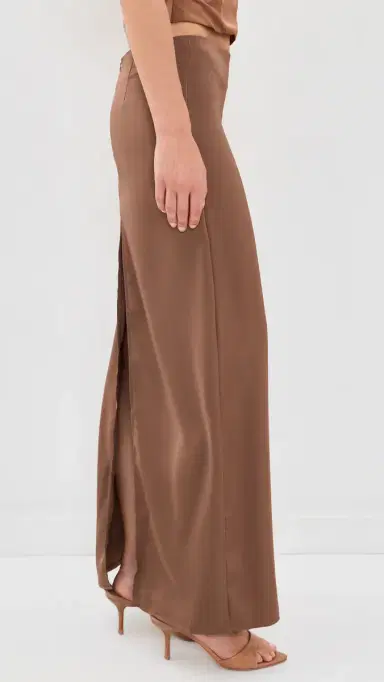 LIONESS Front Row Maxi Skirt Chocolate | Thumbnail 4