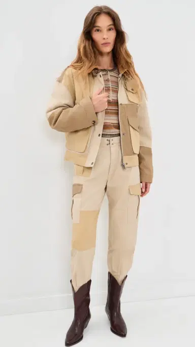 ISABEL MARANT ÉTOILE Risla Bomber Jacket Beige | Thumbnail 5