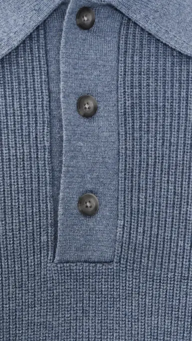 Vince Heirloom Shaker Long Sleeve Polo Sweater H Late Evening | Thumbnail 6 Vince Heirloom Shaker Long Sleeve Polo Sweater H Late Evening | Thumbnail 6