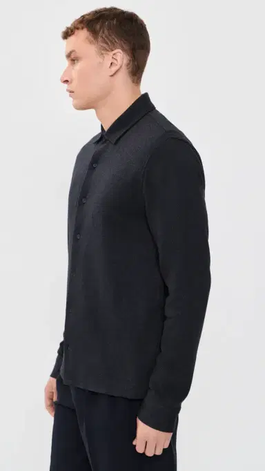 Vince Herringbone Button Down Coastal/Azure | Thumbnail 4