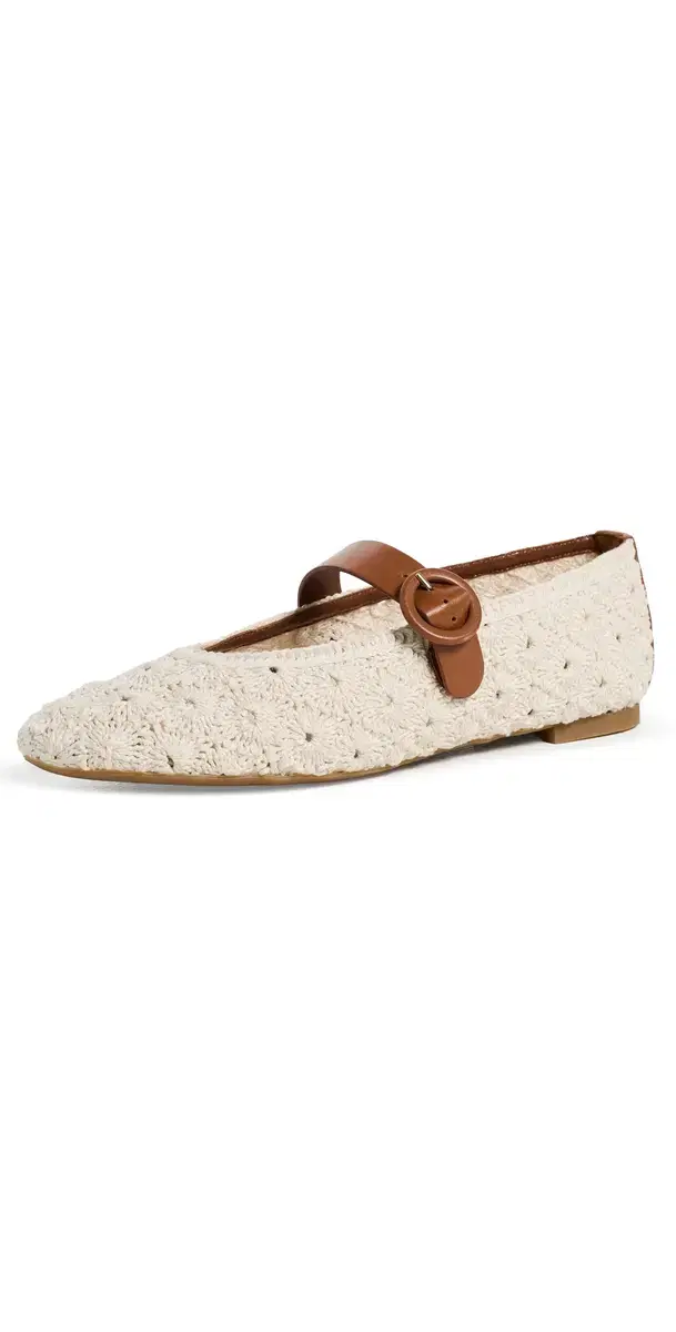 Aquazzura Loom Ballet Flats Cream/Tobacco