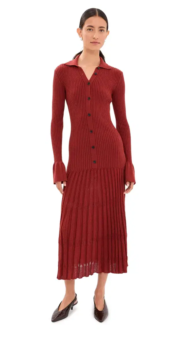 Textured Rosario Dress Rust