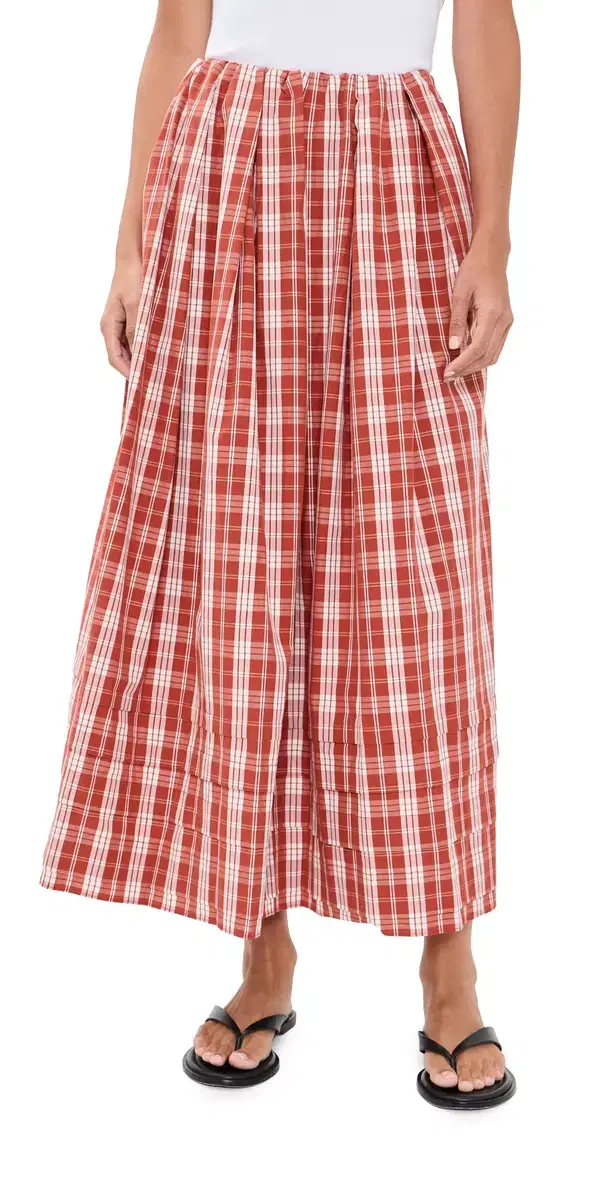 FAITHFULL Cales Skirt Ines Check Terra Rosso