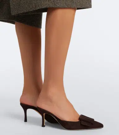 Manolo Blahnik Maysale 70 suede mules | Thumbnail 6