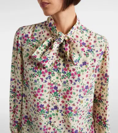 Gucci Floral tie-neck silk shirt | Thumbnail 3 Gucci Floral tie-neck silk shirt | Thumbnail 3