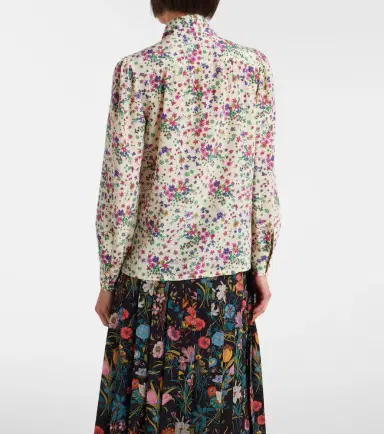 Gucci Floral tie-neck silk shirt | Thumbnail 4 Gucci Floral tie-neck silk shirt | Thumbnail 4