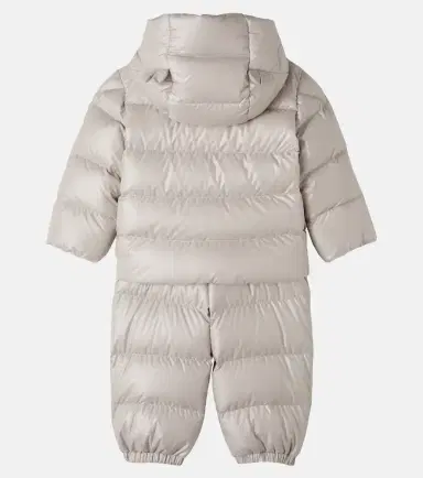 Moncler Enfant Baby quilted down hoodie and overalls set | Thumbnail 2 Moncler Enfant Baby quilted down hoodie and overalls set | Thumbnail 2