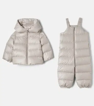 Moncler Enfant Baby quilted down hoodie and overalls set | Thumbnail 3 Moncler Enfant Baby quilted down hoodie and overalls set | Thumbnail 3