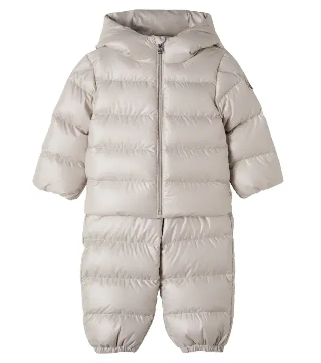 Moncler Enfant Baby quilted down hoodie and overalls set