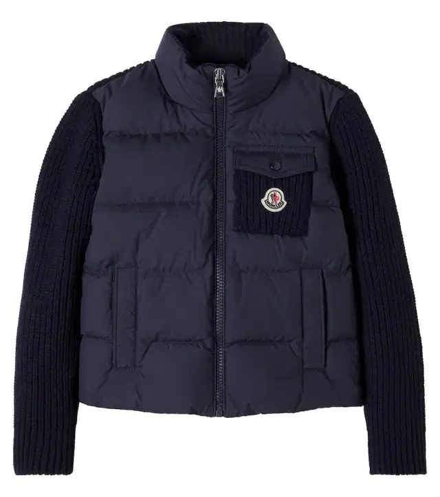 Moncler Enfant Tricot down-paneled wool and cashmere jacket