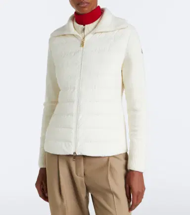 Moncler Down-paneled virgin wool cardigan | Thumbnail 7 Moncler Down-paneled virgin wool cardigan | Thumbnail 7