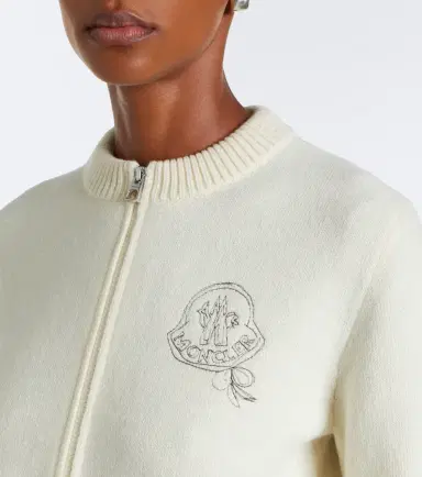 Moncler Embroidered wool and cashmere cardigan | Thumbnail 6