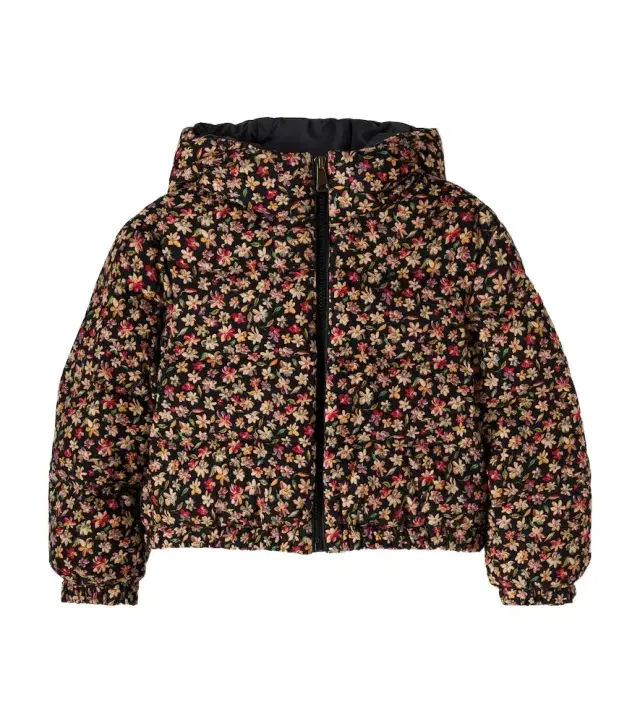 Moncler Enfant Nirea floral cotton corduroy down jacket