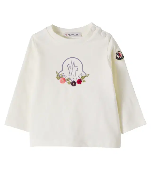 Moncler Enfant Baby logo embroidered cotton-blend T-shirt