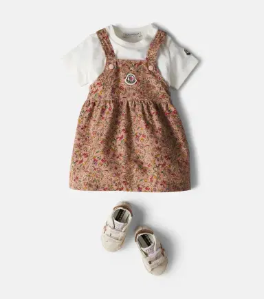 Moncler Enfant Baby floral cotton corduroy dress | Thumbnail 4