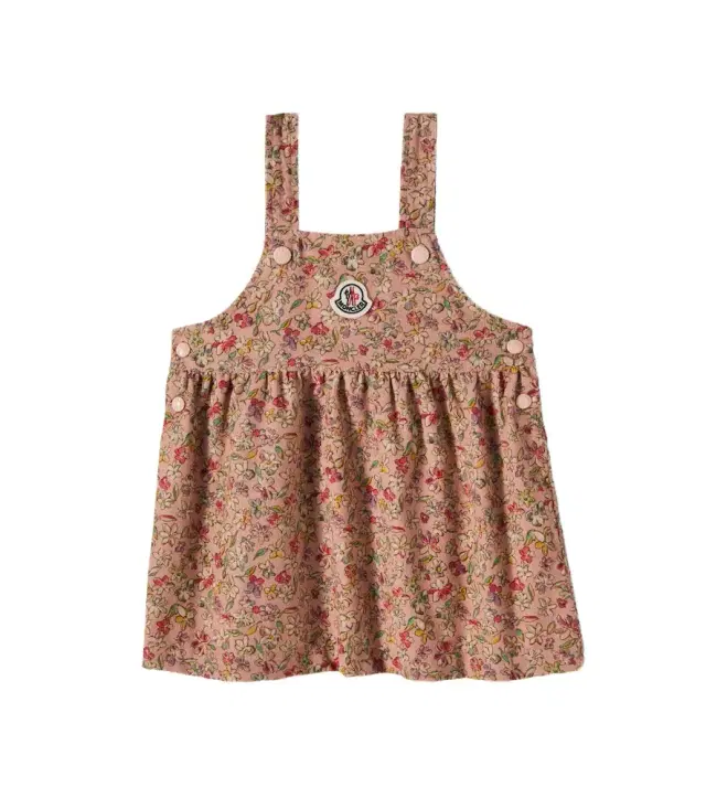 Moncler Enfant Baby floral cotton corduroy dress