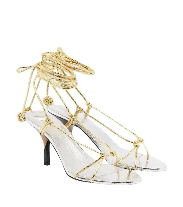 Jacquemus Tourni metallic leather sandals