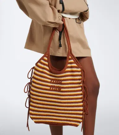 Miu Miu Ivy crochet striped shopper | Thumbnail 7 Miu Miu Ivy crochet striped shopper | Thumbnail 7