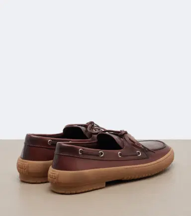 Miu Miu Leather boat shoes | Thumbnail 2