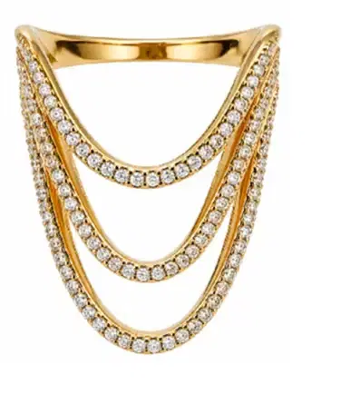 Wish Fine Jewelry 0.44ct Diamond 18K Gold Chains Ring