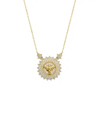 Wish Fine Jewelry 1.60ct Diamond 18K Gold Holy Spirit Halo Necklace | Thumbnail 1
