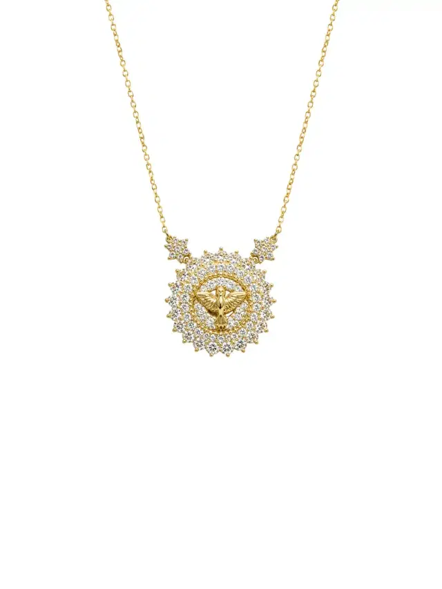 Wish Fine Jewelry 1.60ct Diamond 18K Gold Holy Spirit Halo Necklace